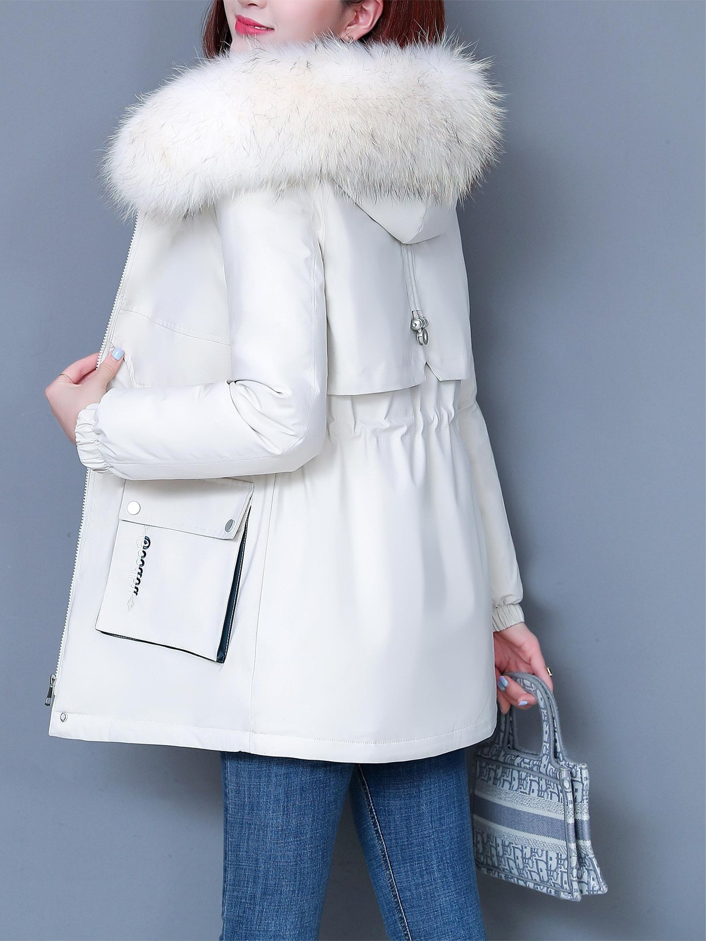 Long Padded Coat For Women, New Thickened Style With Hood, Loose Fit, Popular Jacket, Fashionable Parka Coat Suitable For Winter