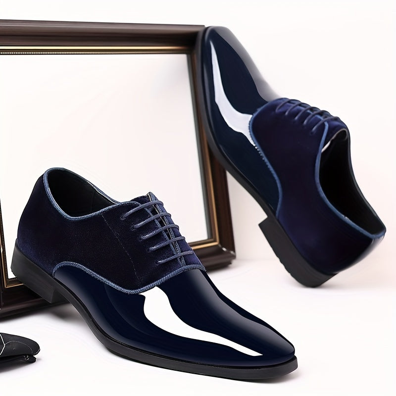 Mens Premium PU Leather Derby Shoes - Stylish & Versatile for Wedding, Party & Office - Perfect for Spring, Summer & Autumn