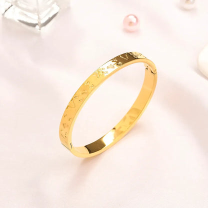 America Fashion Style Bracelets Women Bangle Luxury Designer Jewelry 18K Gold Plated Stainless steel Wedding Lovers Gift Bangles Wholesale ZG1212