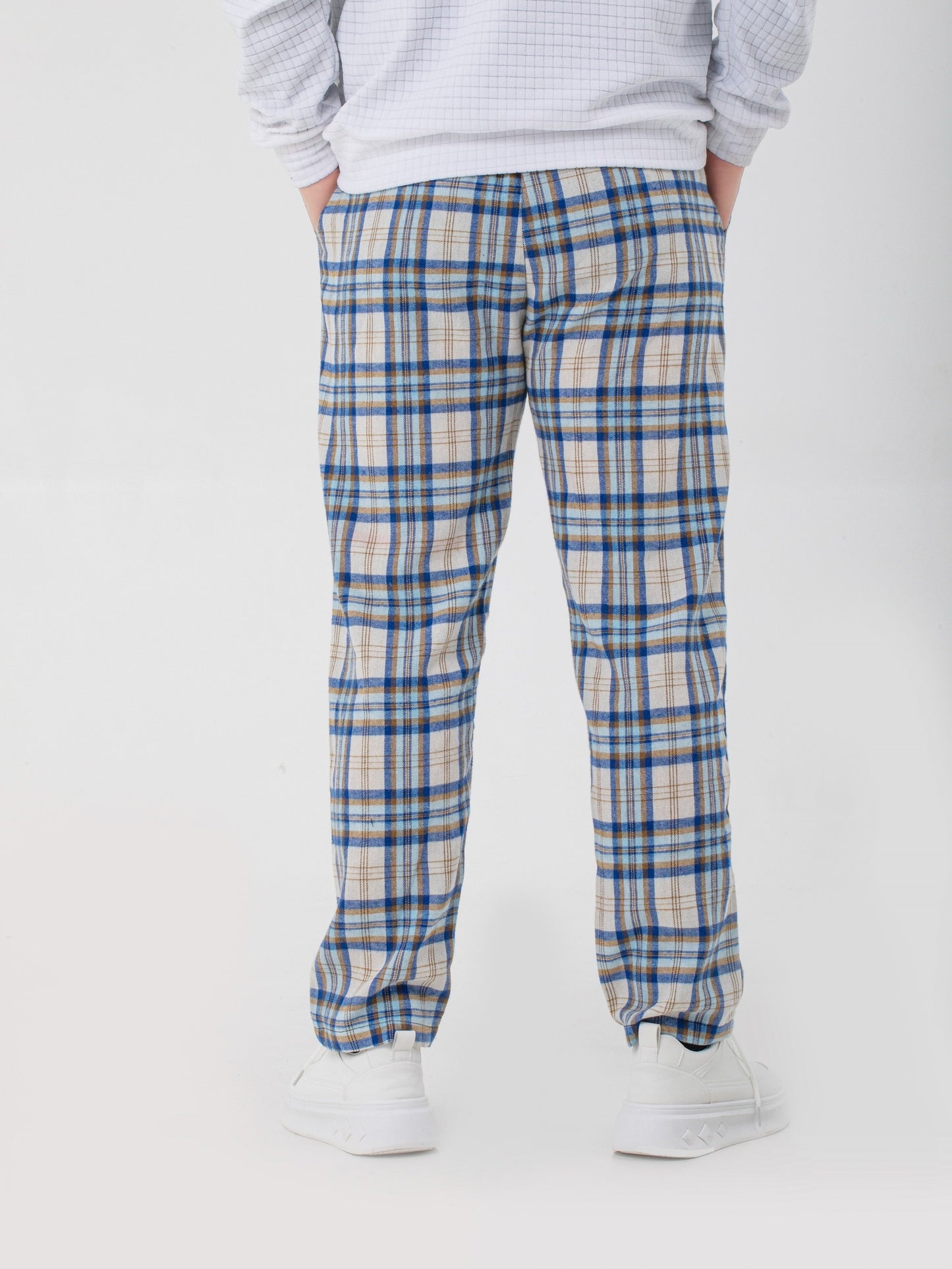 Men's Simple Style Plaid Pattern Casual Comfy Pants, Trendy Loose Stretchy Elastic Waist Home Pajamas Bottom, Suitable For Sleeping Home