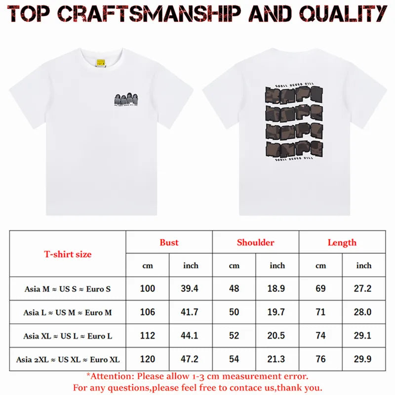 designer Mens T Shirts Top Craftsmanship mens womens Fashion tshirt Foam Print Short Sleeve Street Casual tees Cotton polo tshirts