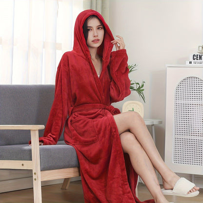 Ultimate Plush Bathrobe - Soft, Warm, and Cozy 50cm/19.69in Long Hooded Robe for Bathroom, Bedroom, Pool, and All Seasons - Perfect for Relaxation and Leisure