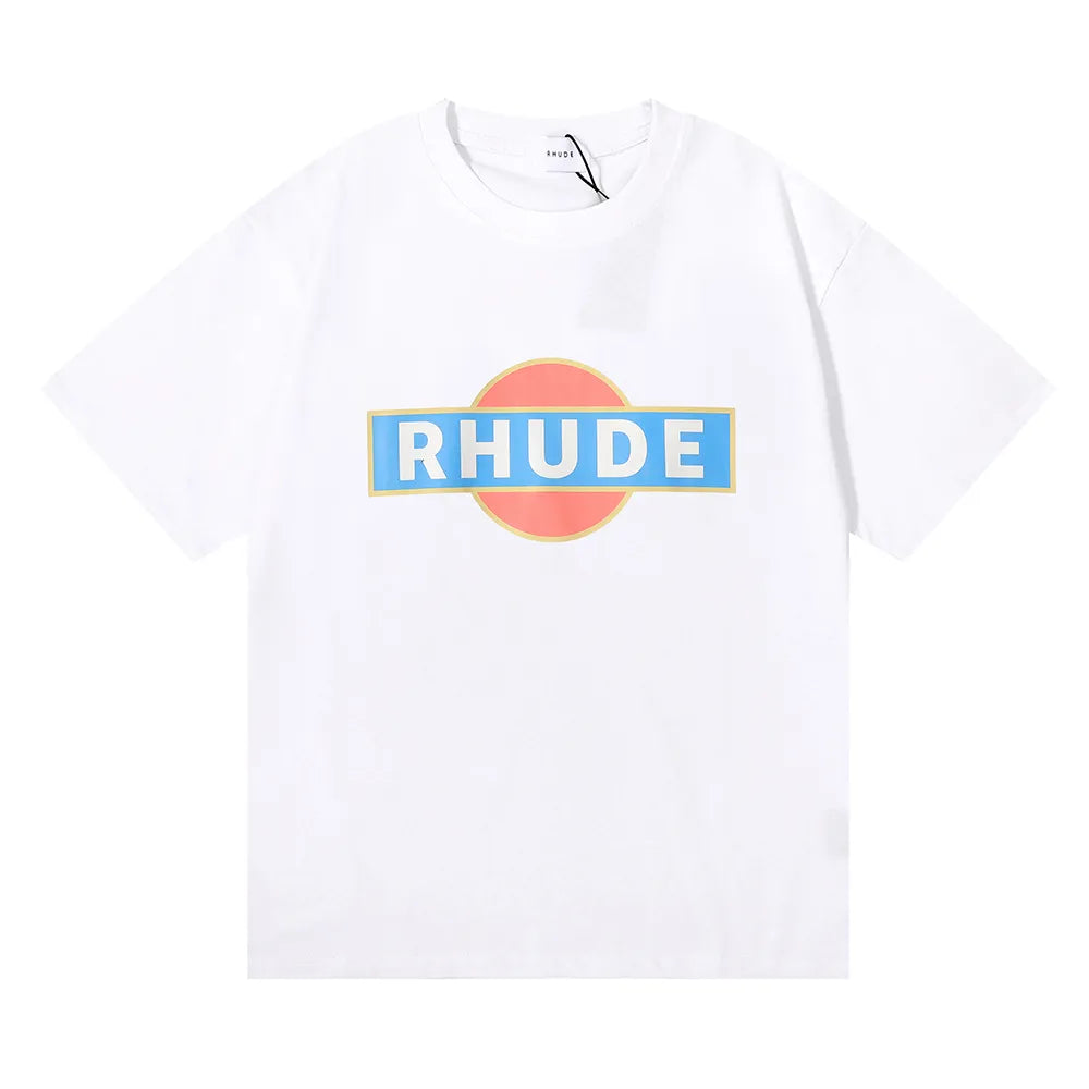 Brand Rhude T Shirts Designer Shirt Men Shorts Print White Black S M L Xl Street Cotton Fashion Youth Mens Tshirts Tshirt