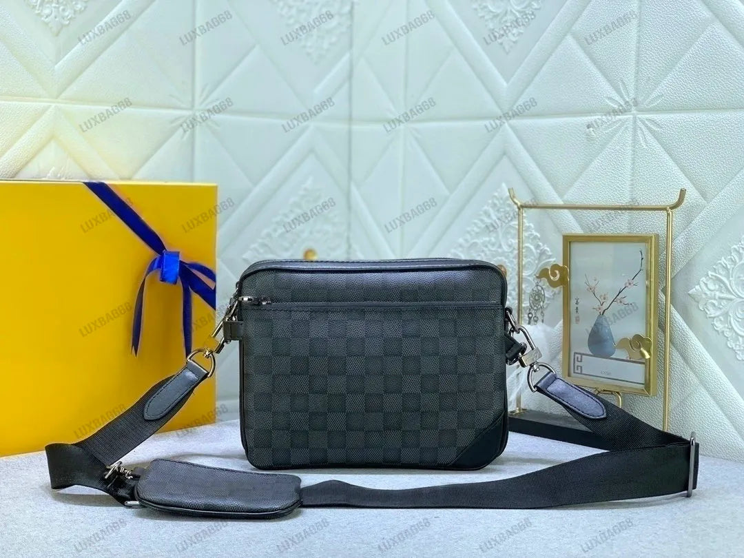 TRIO Pochette Messenger Bags Damier Spray handbags totes designer 3pc bag women men Luxury genuine leather Letter printing wallet Coin purse pouch Satchels M21396