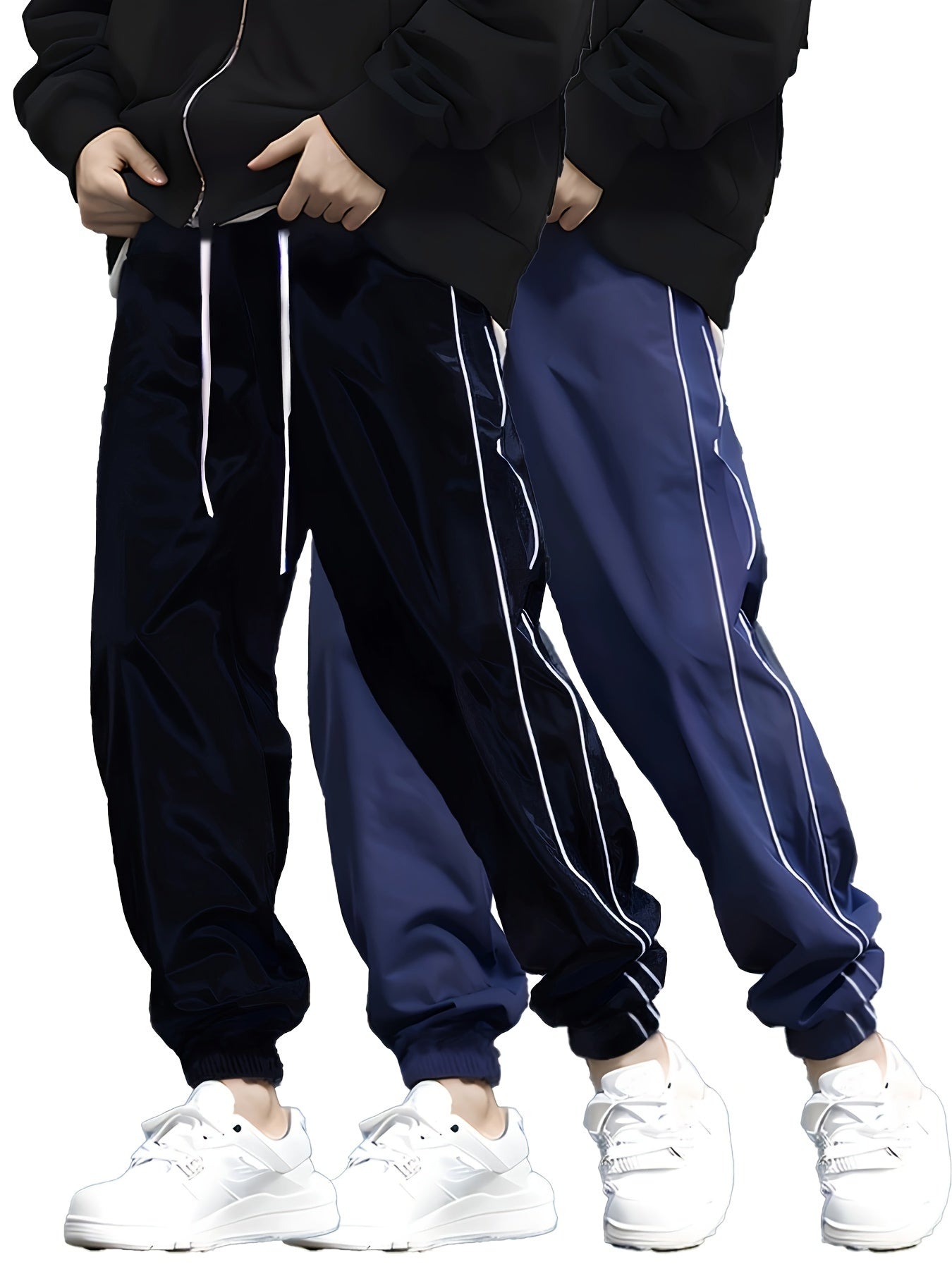 Men's Casual Loose Fit Joggers, Chic Street Style Sports Pants For Outdoor Activities