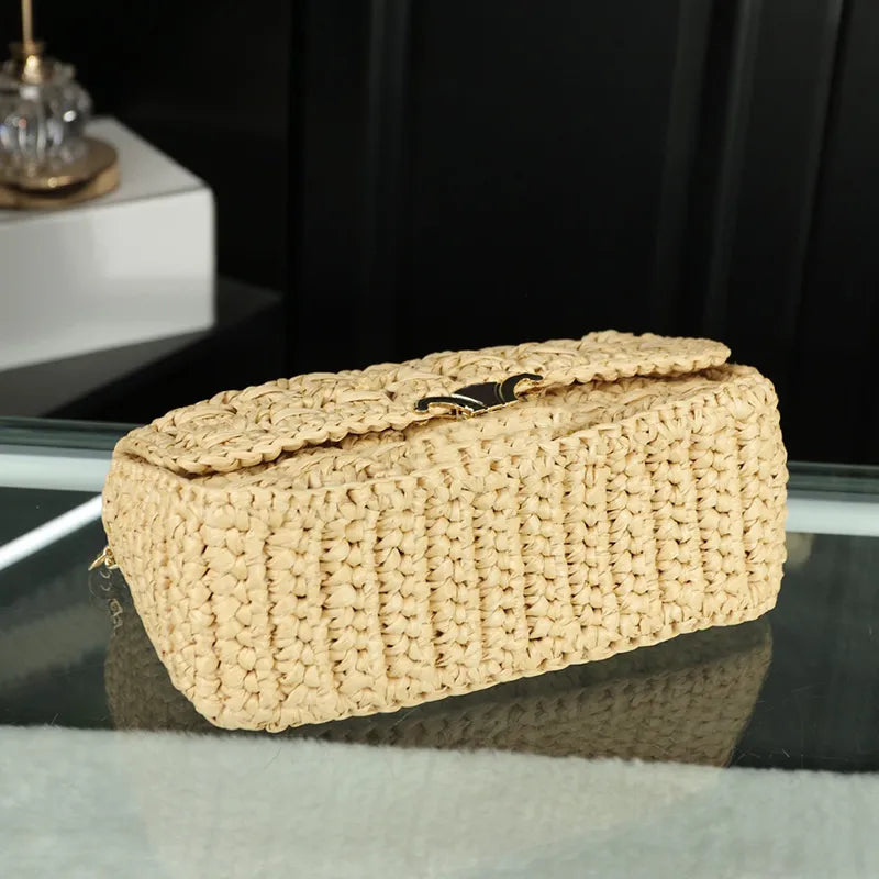 Woman Straw Designer Bag Luxury Chain Bags Crossbody Women Large-capacity Handbag Crochet Fashions Beach Bags Purse Tom_bag