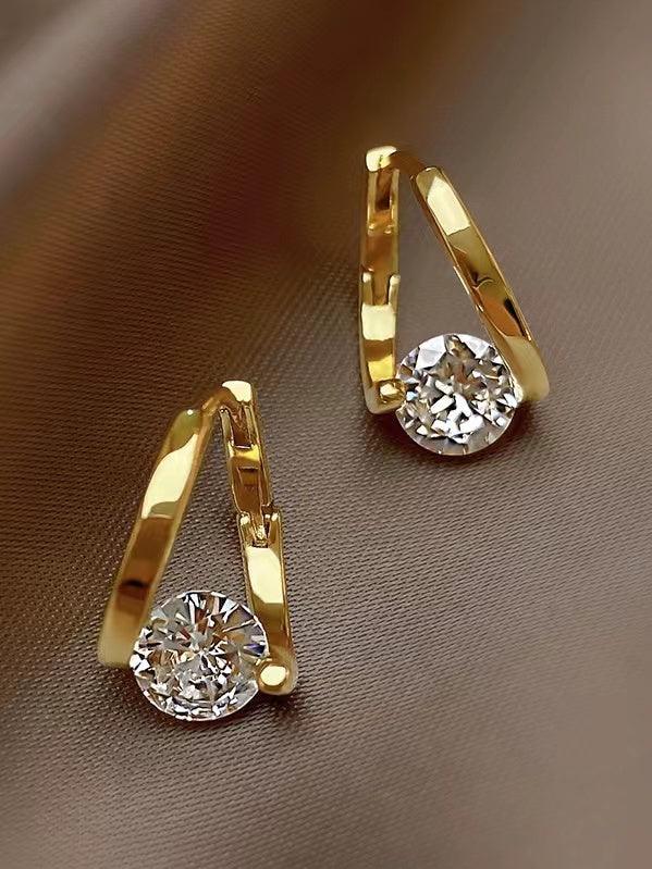 sengpan 2024 New Simple Delicate Zircon Earrings