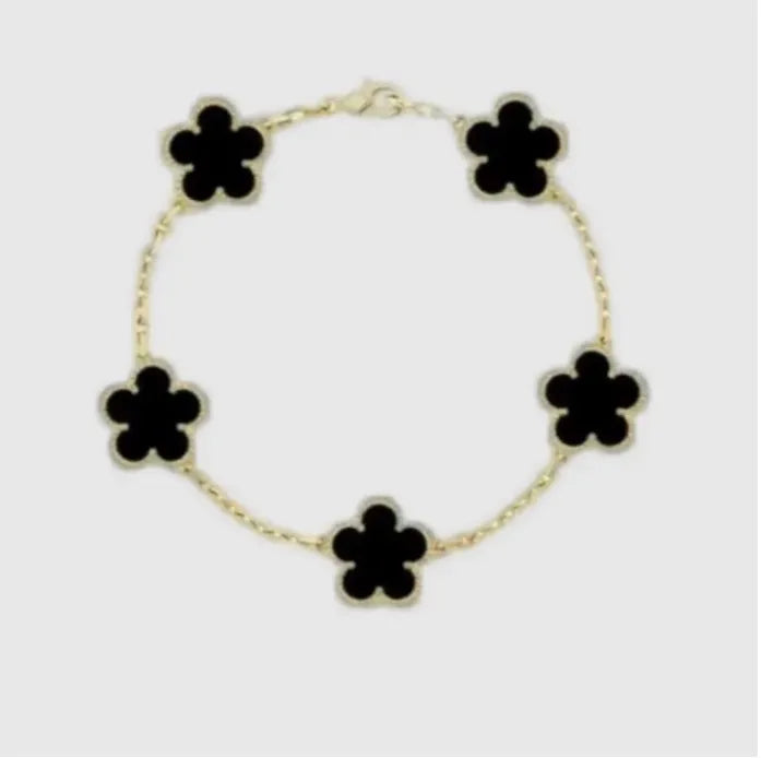 Four leaf clover bracelet charm bracelet designer bracelets fine jewelry mother of pearl bijoux de luxe lady moissanite bracelet designer for women black white dd01