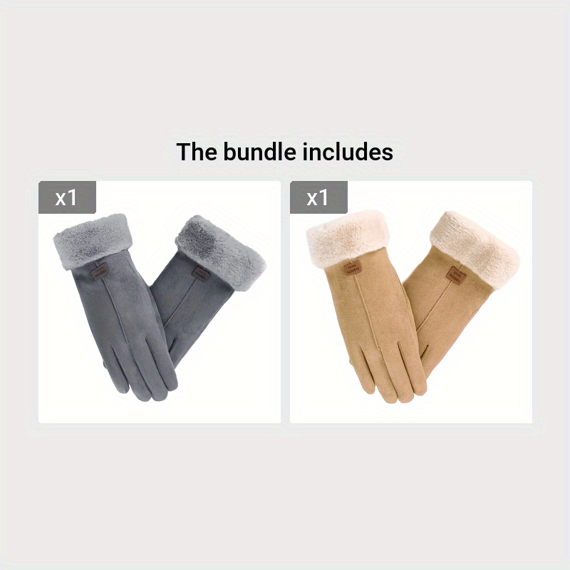 Winter Plus Velvet Warm Gloves Plush Cuff Stretch Gloves Outdoor Casual Sports Split Finger Gloves