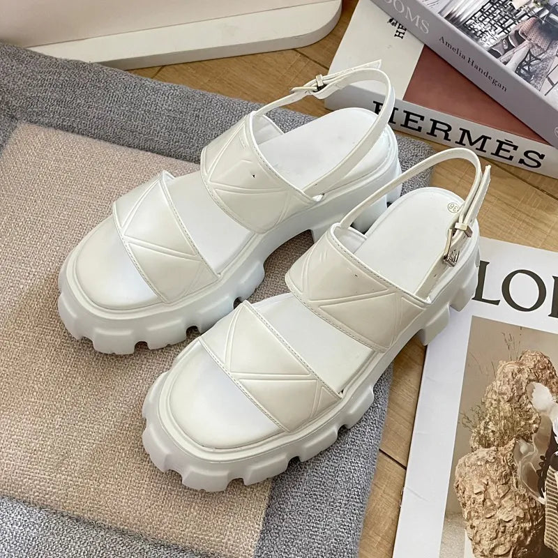 Women Designer Sandals Fashion Straw Sandal Platform Slippers Leather Slip-on Pool Slides Thick Heels Summer Beach Sandles Brown Black White Size 35-42