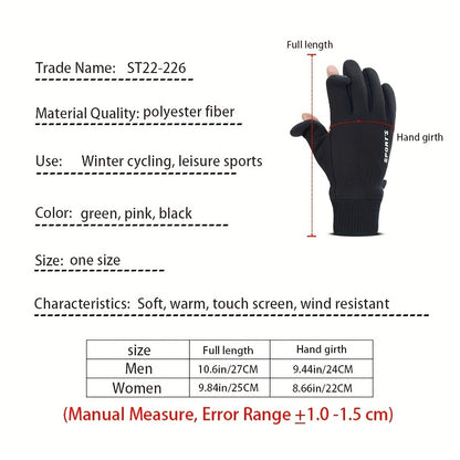 Winter Warm Gloves Flip Touch Screen Non-slip Stretch Gloves Outdoor Sports Cycling Skiing Gloves