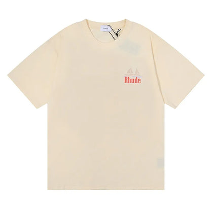 Spring Summer Rhude Shirt Man T Shirts Women Tees Skateboard Oversize Men Short Sleeve T-shirt Brand Men's T-shirts US SIZE S-XXL