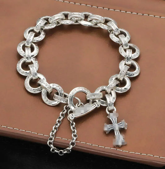 Designer Silver cross bracelets Bangle for men and women Luxury Brand trend personality punk cross style Lovers gift hip hop rock jewelry