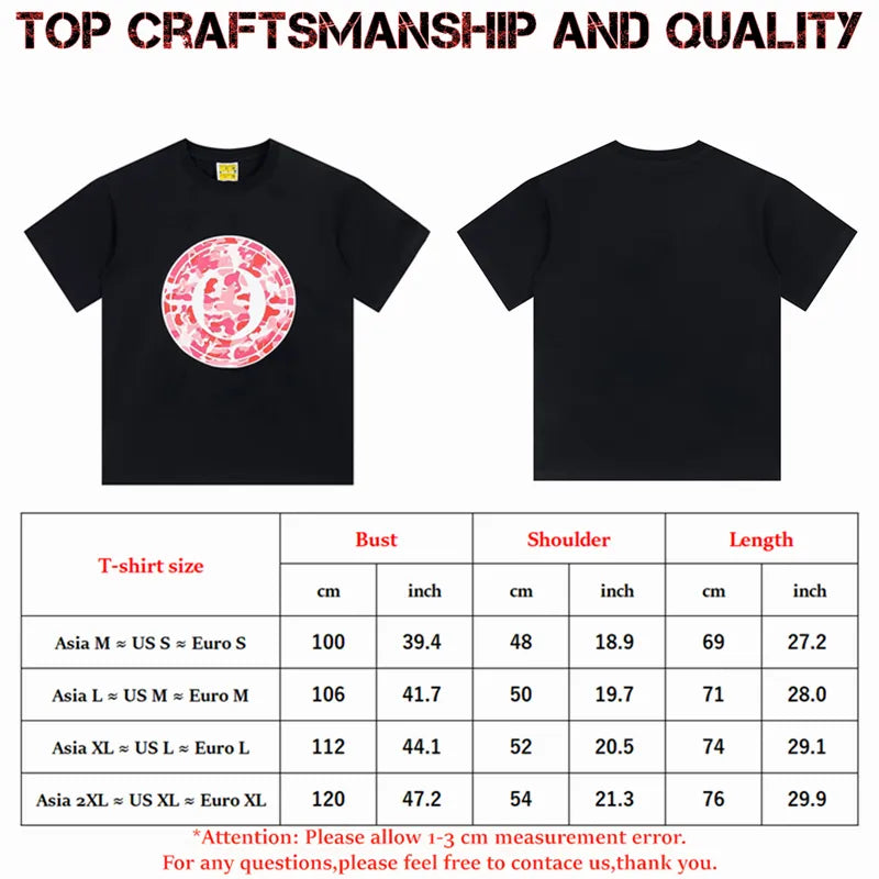 designer Mens T Shirts Top Craftsmanship mens womens Fashion tshirt Foam Print Short Sleeve Street Casual tees Cotton polo tshirts