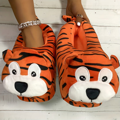 Cozy & Adorable Animal Design Slip-On Shoes For Young Youngsters - Warm, Lightweight Indoor/Outdoor Footwear With Embroidered Details, Ideal For Fall/Winter