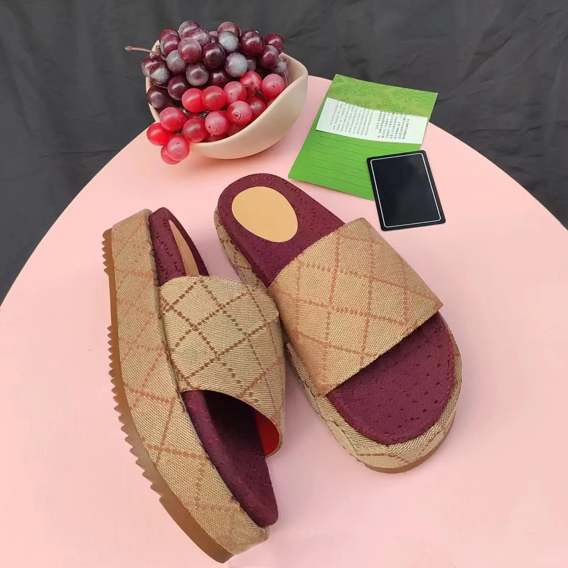 High quality sandals women designer slippers canvas slippers thick soled fashionable slippers2G table slippers 1