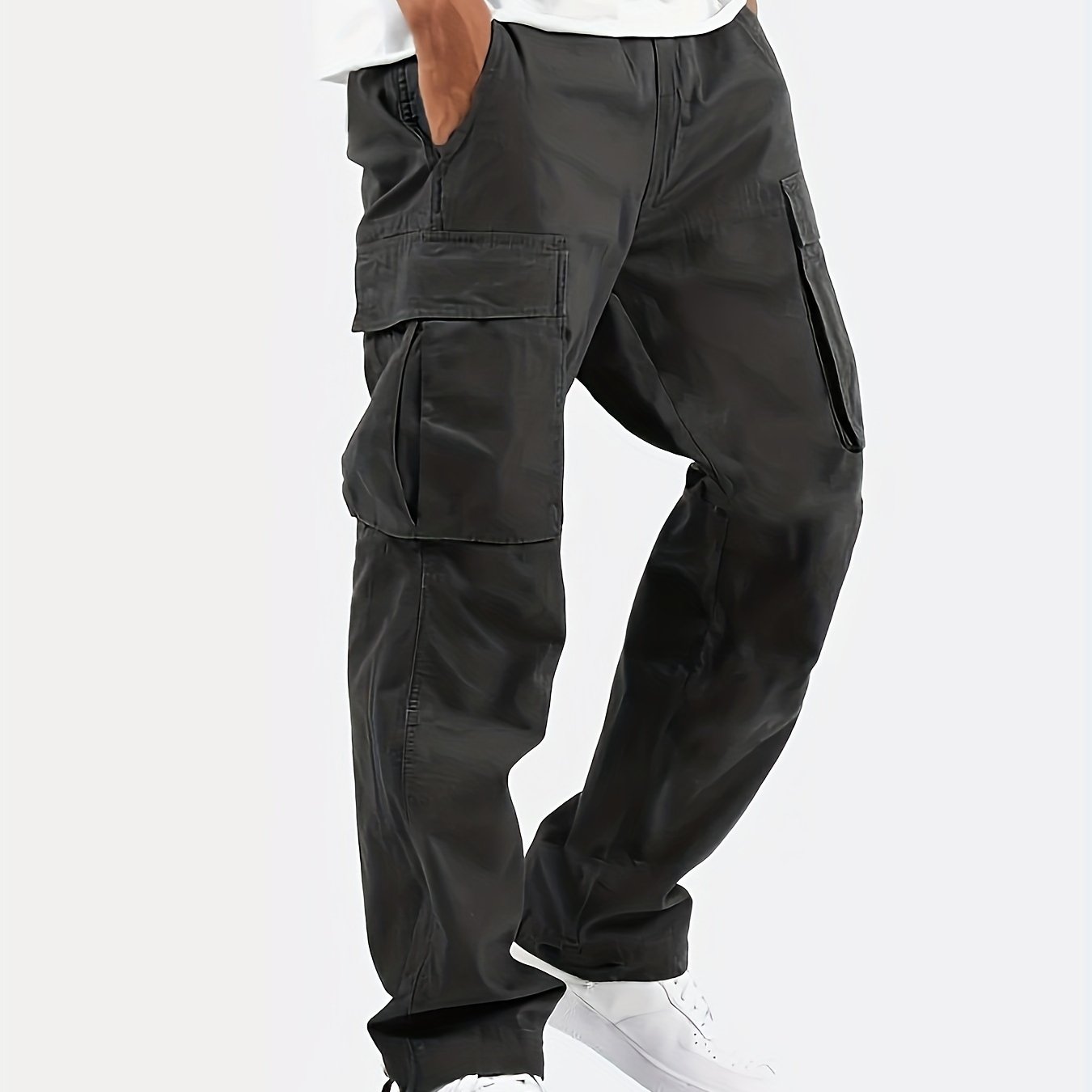 Men's Versatile Cargo Pants - Drawstring, Multi-Pocket Design, Comfort Fit for Work & Casual Wear