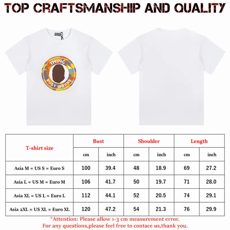 designer Mens T Shirts Top Craftsmanship mens womens Fashion tshirt Foam Print Short Sleeve Street Casual tees Cotton polo tshirts