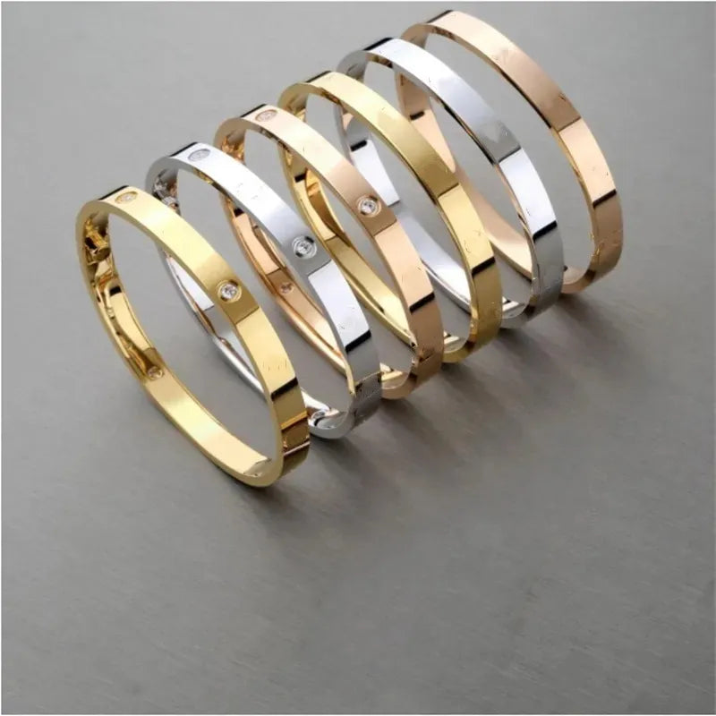 Designer Bracelet Dont Fade Fashion Trendy Bangle Gold Plated Titanium Steel Diamond for Women Men Designers Bracelets Sier Classic Luxury Jewelry