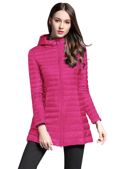 Stylish Zipper Pocket Hooded Coat - Water-Resistant, Casual, Long Sleeve, Fall & Winter Outwear for Women - Solid Color, Comfortable, Versatile, and Perfect for Daily Life