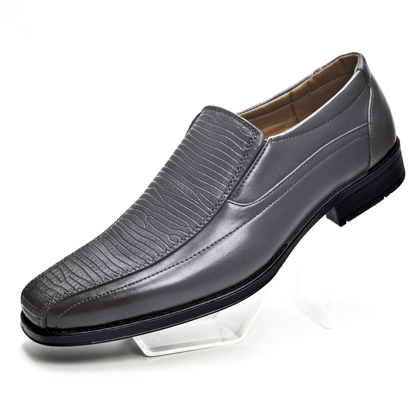 Mens Low-Top Vintage Square Toe PU Slip-On Dress Shoes - Comfy Non-Slip, Durable, Breathable, and Water-Resistant - Perfect for Outdoor Activities in Fall, Winter, Spring, and Summer