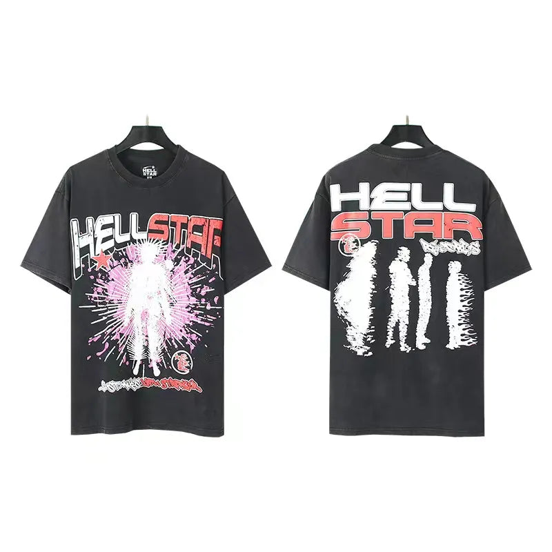 Hellstart Designer T Shirt Casual Hell Starr Cotton T-Shirt With Monogrammed Print Short Sleeve Top Hellstart Shirt Luxury Mens Hip Hop Clothing