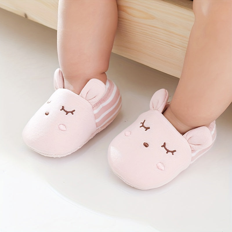 Adorable Cartoon-Themed Slip-On House Shoes for Baby Girls - Non-Slip, Comfy & Perfect for Indoor Spring/Fall Fun