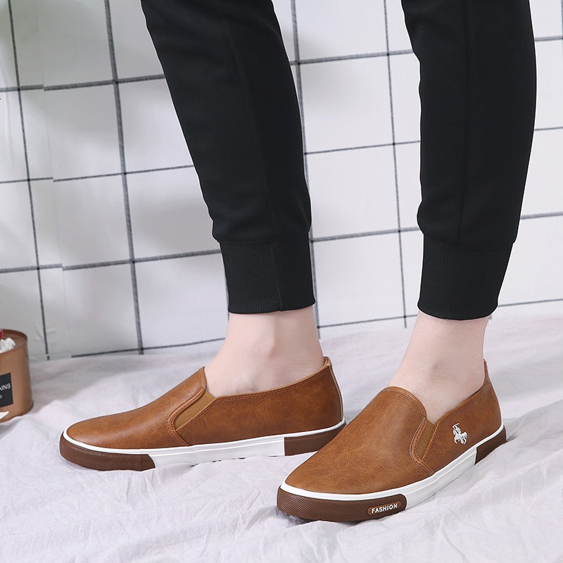 Men's Summer Slip-on White Shoes Men's Flat Shoes Male Skate Shoes Casual Work Shoes Cross-Border Southeast Asian Shoes