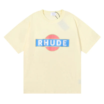 Brand Rhude T Shirts Designer Shirt Men Shorts Print White Black S M L Xl Street Cotton Fashion Youth Mens Tshirts Tshirt