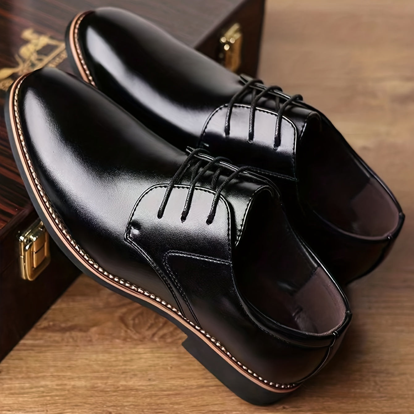 Classic Round Toe Lace-Up Derby Shoes - Premium Wear-Resistant Non-Slip Soles, Breathable Leather Upper, Comfortable Fit for Middle-Aged Men's Formal Occasions, Wedding Party, Business Events