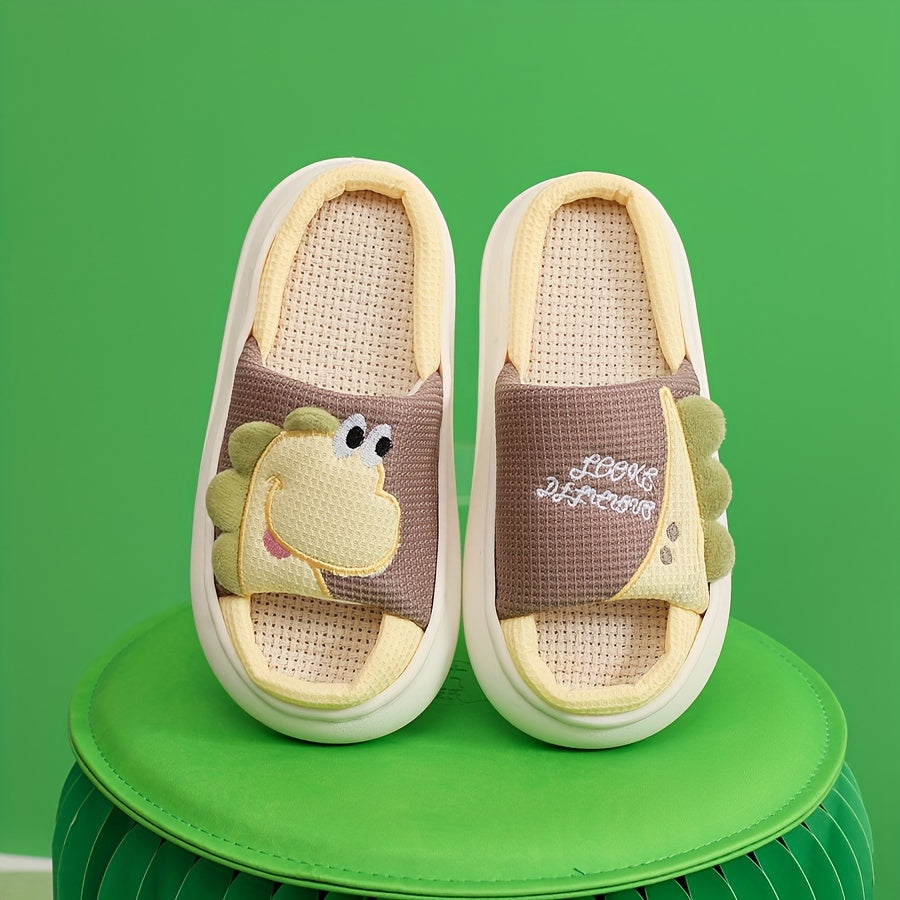 Youngsters's Dinosaur Linen Footwear - Comfortable, Non-Slip Thick Sole for All, Suitable for Indoor/Outdoor Activities