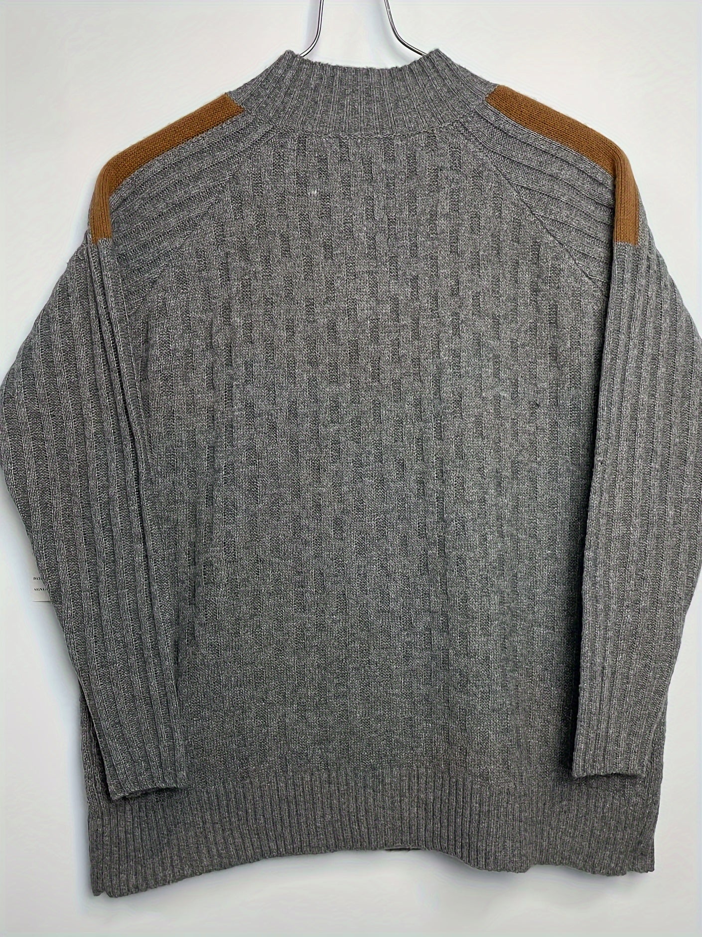 Plus Size Men's Solid Knit Sweater For Spring Fall Winter, Men's Clothing