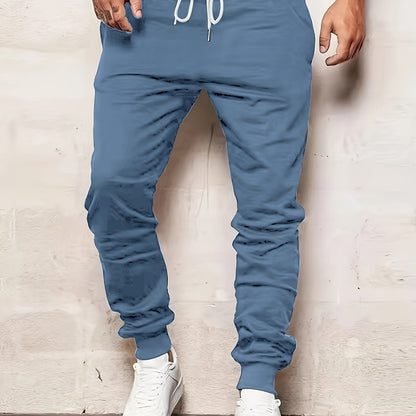 Mens Comfortable Loose Fit Joggers with Drawstring Waist - Durable Sweatpants for Casual Winter & Fall Running, Stylish Jogging - Elastic Sides Pockets for Active Outdoors