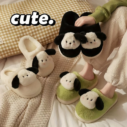 Sanrio Pochacco Plush Slippers - Cozy & Warm Indoor/Outdoor Winter Shoes, Thick Sole, Hand-Washable