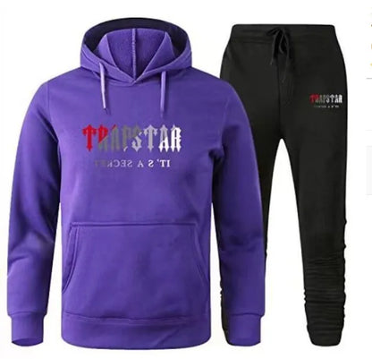 Mens hoodie Trapstar tracksuit and shooters tracksuit rainbow hoodedEmbroidery Plush Letter Decoration Thick sportswear men and women sportswear suit trousers