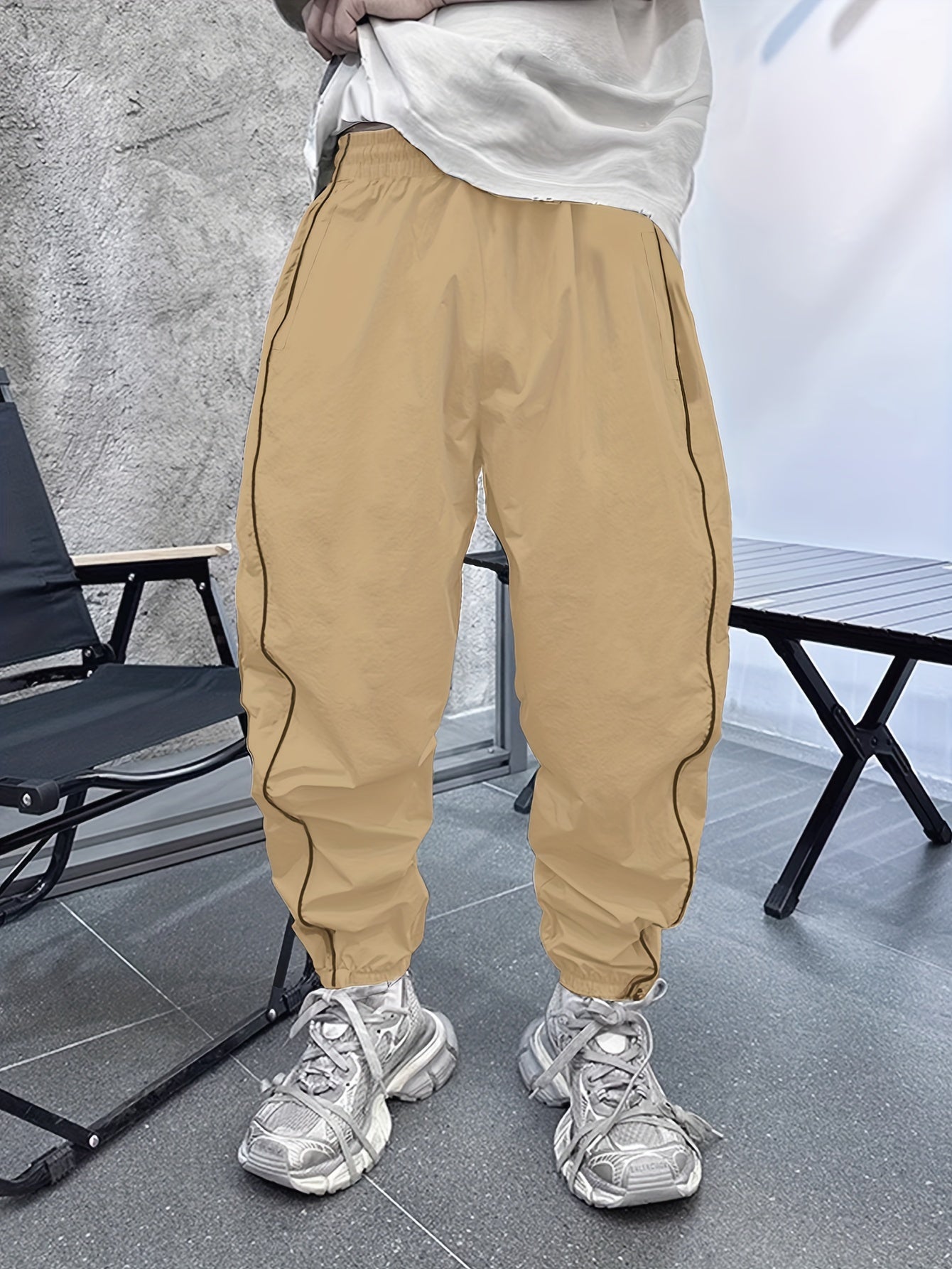 Men's Casual Loose Fit Joggers, Chic Street Style Sports Pants For Outdoor Activities