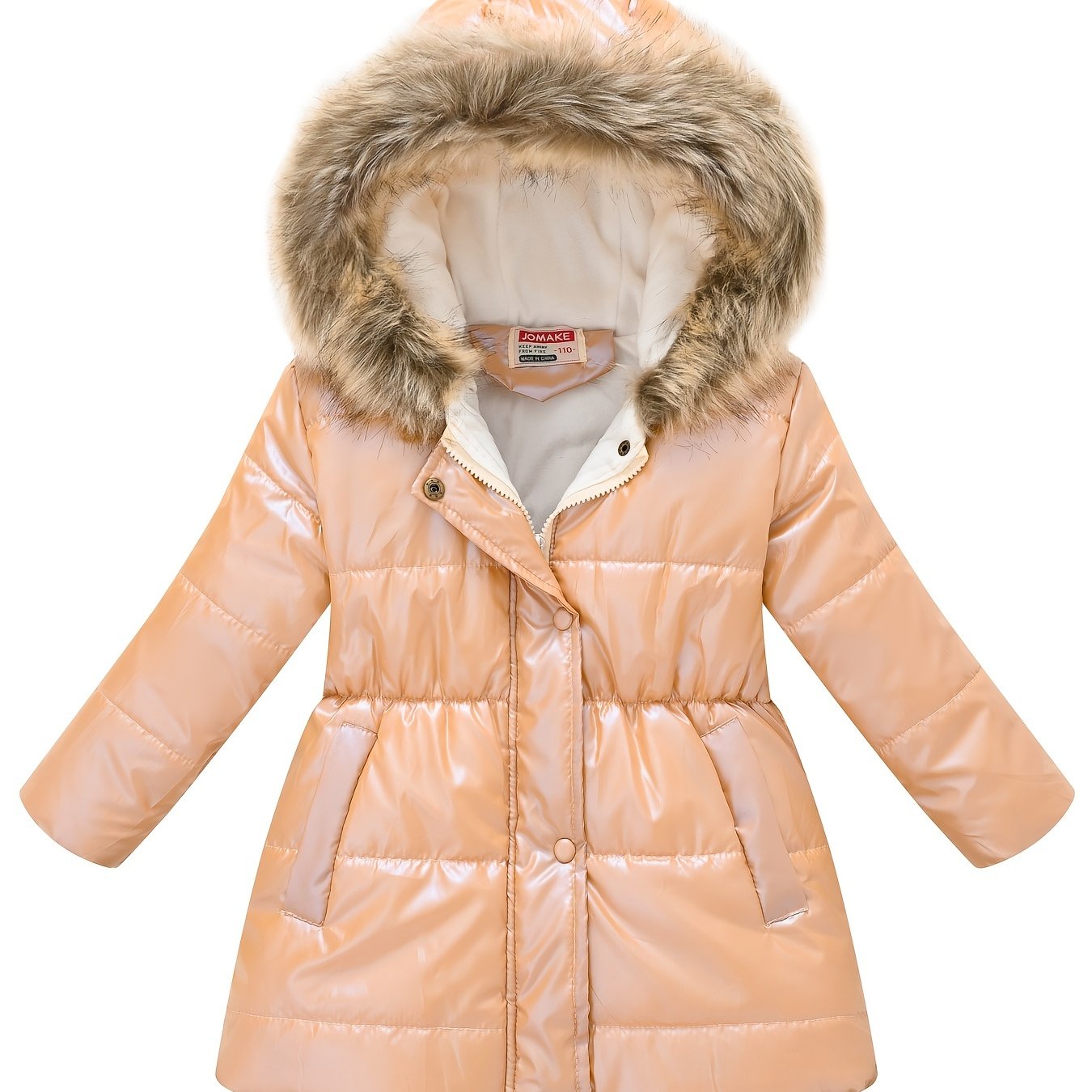 Girls' Adorable Thickened Thermal Hooded Puffer Jacket - Soft, Warm, Water-Resistant Down Alternative Padded Outwear for Winter, Cold Weather, and Outdoor Activities - Stylish, Cute, and Cozy Design for School, Daily Wear, and Travel