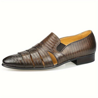 Mens Luxuriously Breathable Leather Dress Shoes - Premium Top Grain Cowhide, Ultra-Comfortable, Anti-Slip Rubber Sole, Stylish Casual Design - Ideal Daily Footwear for Men