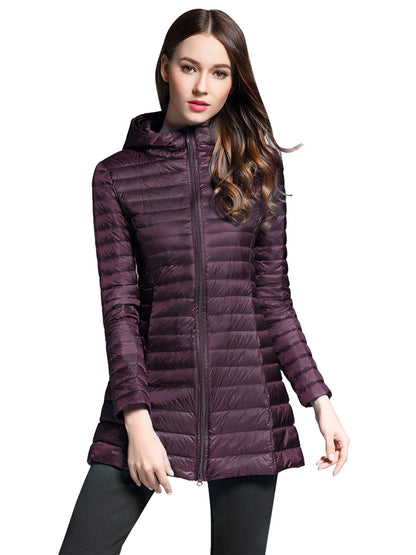 Stylish Zipper Pocket Hooded Coat - Water-Resistant, Casual, Long Sleeve, Fall & Winter Outwear for Women - Solid Color, Comfortable, Versatile, and Perfect for Daily Life