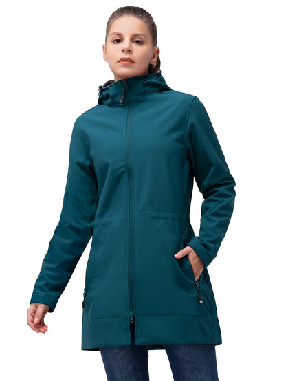 Womens Premium Waterproof Fleece Lined Hooded Jacket - All-Weather Windbreaker for Outdoor Adventures - Durable & Stylish, Long Insulated Protection