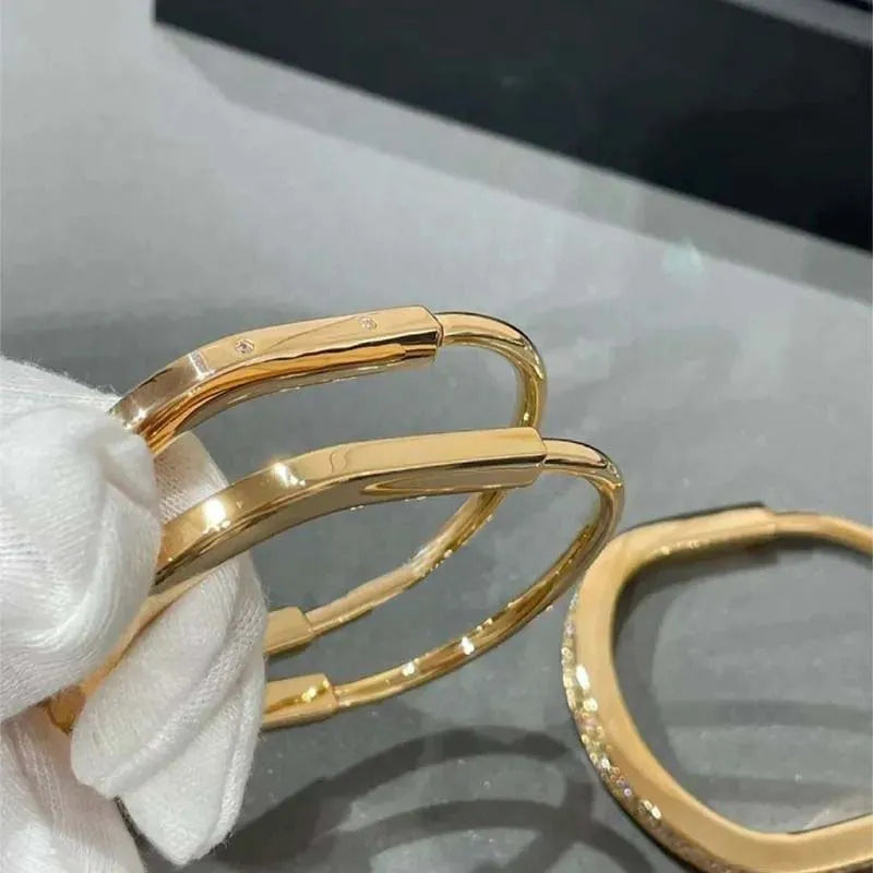 Luxury jewelry gold bracelet lock bracelet bangle gold cuff unisex rose gold silver black classic stainless steel jewelrys designer bangle bracelet women men