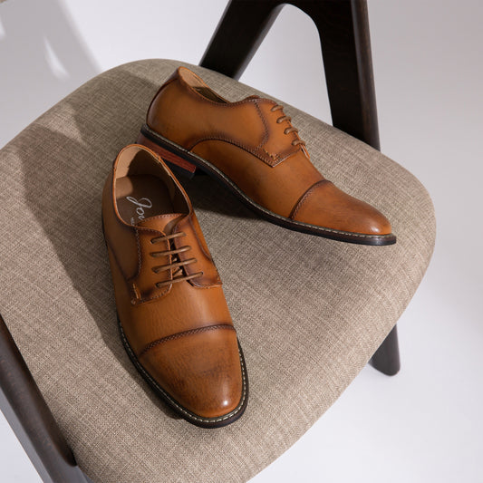 Elegant Men's Oxford Dress Shoes - Versatile Solid Colors, Ideal for Work & Social Events, Comfortable Fit for All Seasons