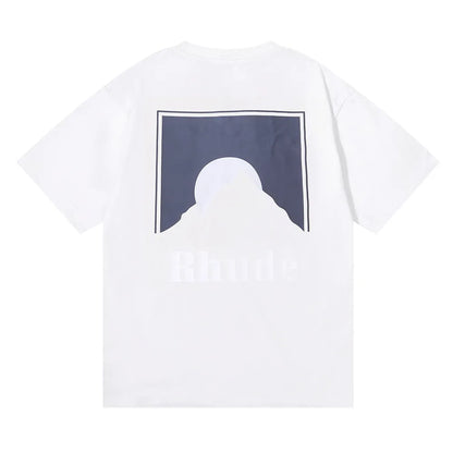 Brand Rhude T Shirts Designer Shirt Men Shorts Print White Black S M L Xl Street Cotton Fashion Youth Mens Tshirts Tshirt