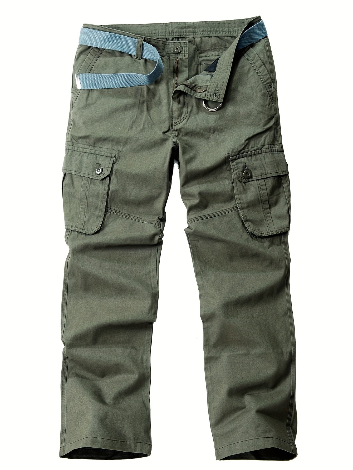 Men's Solid Color Cargo Pants - Trendy Loose Fit, Flap Pockets, Comfortable Casual Wear, Versatile, Breathable, and Durable