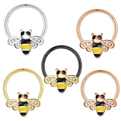 sengpan 16G Stainless Steel Septum Ring Nose Hoop Ring Bee Bat Septum Piercing  Cartilage Hoop Helix Tragus Daith Small Earrings