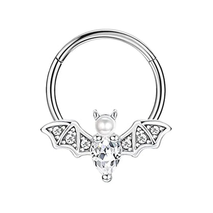 sengpan 16G Stainless Steel Septum Ring Nose Hoop Ring Bee Bat Septum Piercing  Cartilage Hoop Helix Tragus Daith Small Earrings