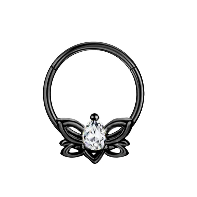 sengpan 16G Stainless Steel Septum Ring Nose Hoop Ring Bee Bat Septum Piercing  Cartilage Hoop Helix Tragus Daith Small Earrings