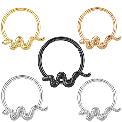 sengpan 16G Stainless Steel Septum Ring Nose Hoop Ring Bee Bat Septum Piercing  Cartilage Hoop Helix Tragus Daith Small Earrings