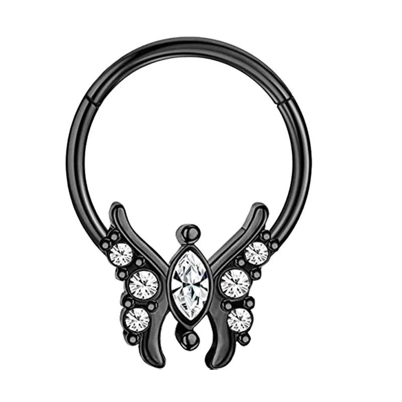 sengpan 16G Stainless Steel Septum Ring Nose Hoop Ring Bee Bat Septum Piercing  Cartilage Hoop Helix Tragus Daith Small Earrings