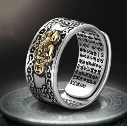 sengpan Ring Feng Shui Amulet Wealth Lucky Open Adjustable Ring Buddhist Jewelry for Women Men Gift